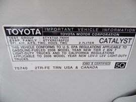 2006 TOYOTA TACOMA STANDARD CAB 2.7 MT 2WD Z19573